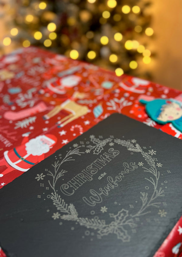 Personalised Slate Placemat - Christmas at the 'Family Name'