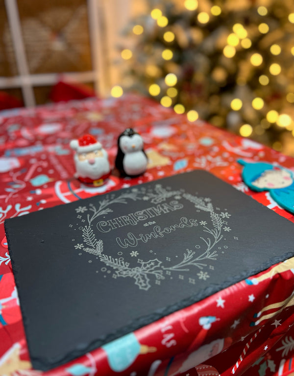 Personalised Slate Placemat - Christmas at the 'Family Name'