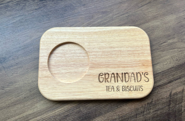 Personalised 'Grandad's, Grandpa's' Wooden Tea and Biscuits Serving Board