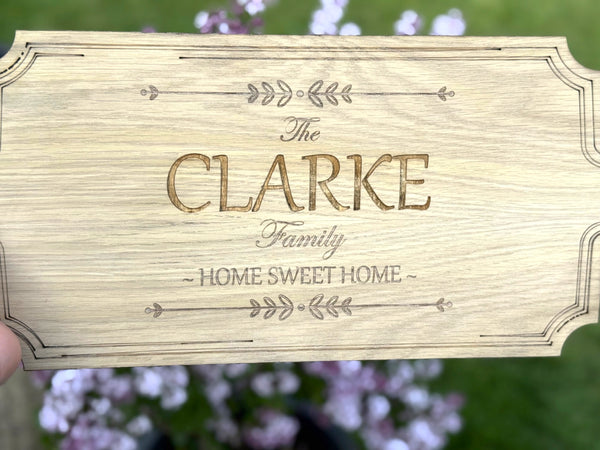 Personalised Wooden Family Name Sign - Rustic Home Decor