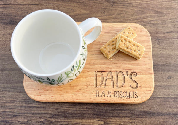 Personalised 'Dad's, Daddy's' Wooden Tea and Biscuits Serving Board
