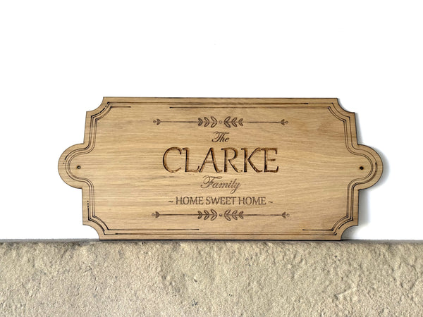 Personalised Wooden Family Name Sign - Rustic Home Decor