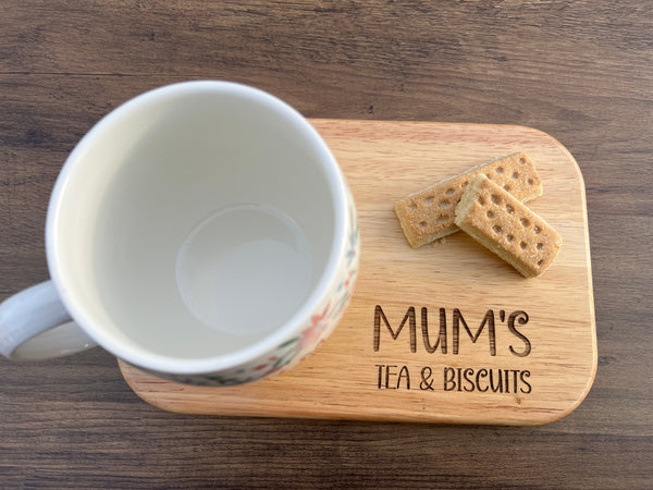 Personalised 'Mum's, Mummy's' Wooden Tea and Biscuits Serving Board