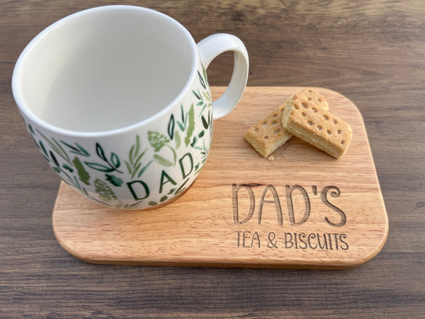 Personalised 'Dad's, Daddy's' Wooden Tea and Biscuits Serving Board