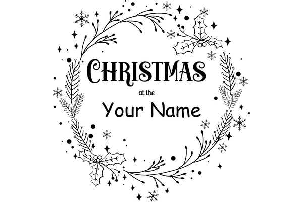 Personalised Slate Coaster - Christmas at the 'Family Name'