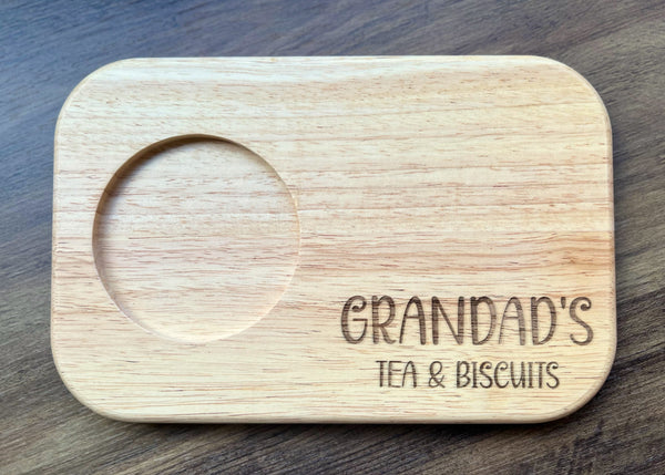 Personalised 'Grandad's, Grandpa's' Wooden Tea and Biscuits Serving Board