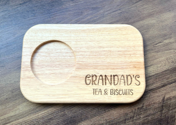 Personalised 'Grandad's, Grandpa's' Wooden Tea and Biscuits Serving Board