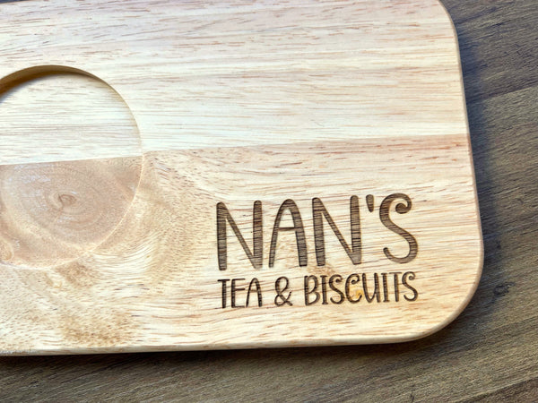 Personalised 'Nan's, Grandma's' Wooden Tea and Biscuits Serving Board