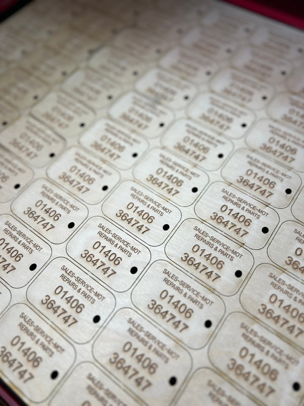 Custom Engraved Wooden Business Logo Keyring - Rectangle