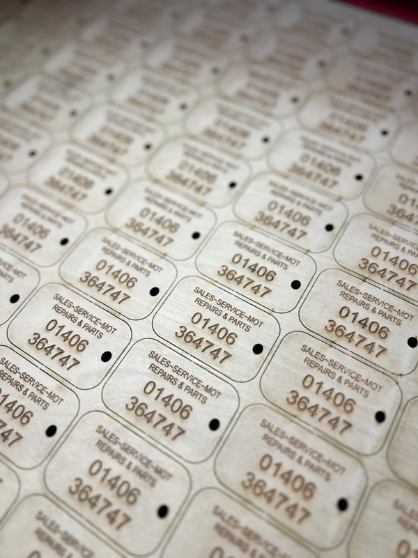Custom Engraved Wooden Business Logo Keyring - Rectangle