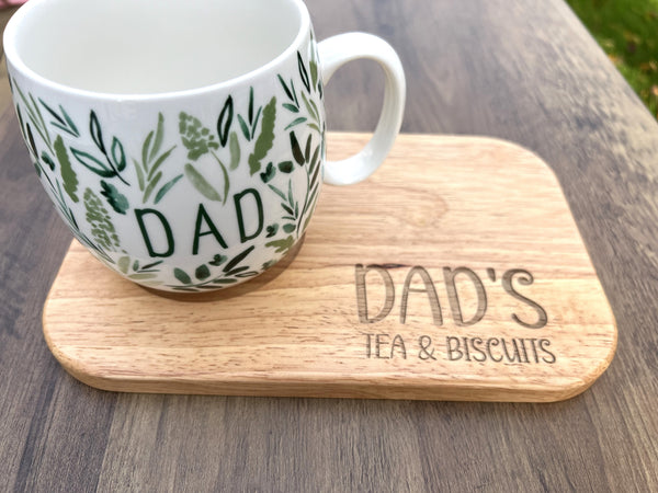 Personalised 'Dad's, Daddy's' Wooden Tea and Biscuits Serving Board