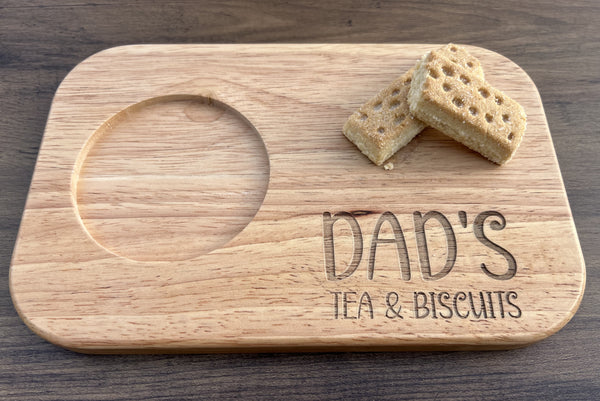 Personalised 'Dad's, Daddy's' Wooden Tea and Biscuits Serving Board