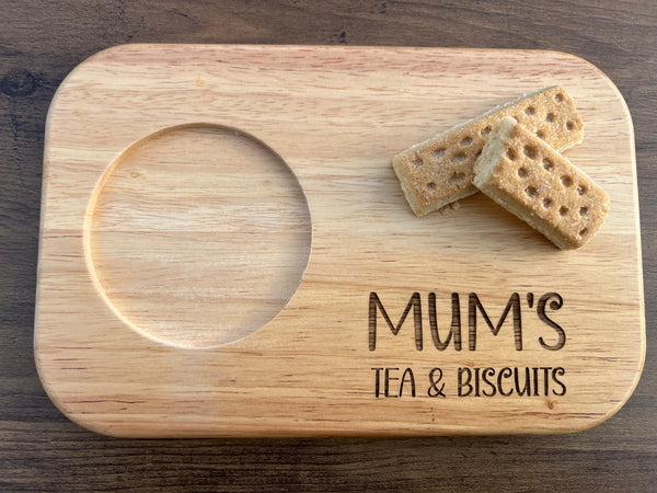 Personalised 'Mum's, Mummy's' Wooden Tea and Biscuits Serving Board